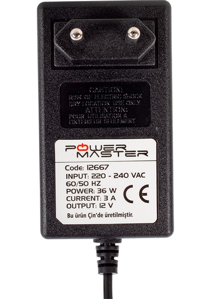 Kespa 12 Volt - 3 Amper Plastik Kasa Priz Tipi Adaptör 5.5*2.5 Uç