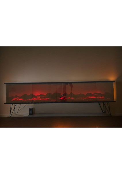 Tv Sehpası Full Şömineli Kumandalı Bluetooth Stereo Ses 6 Modlu Ünite Mdf Metal Ayak fiyatları