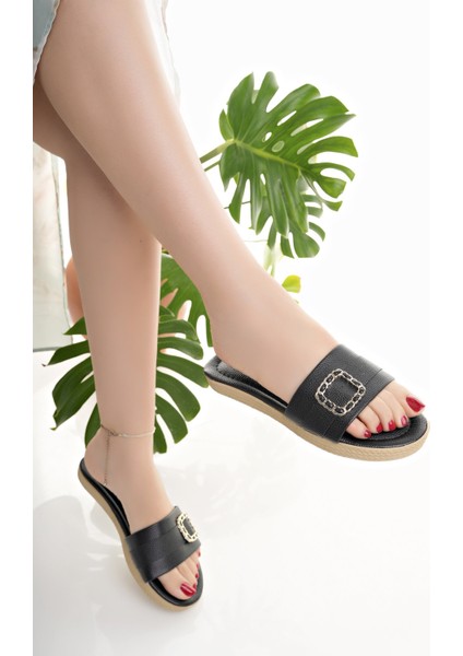 Kadın Günlük Terlik Siyah Şık Yazlık Ev Plaj Tatil Iş Terliği modelleri