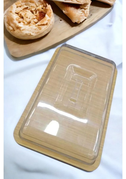 Dekoratif Büyük Kek Fanus Kalın Ahşap Stand Akrilik Kap /kek Pasta Sunum modelleri