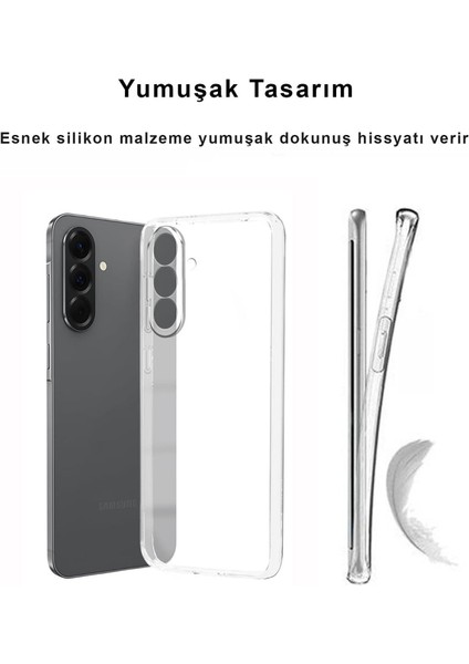 Samsung Galaxy A56 5g Kılıf Şeffaf Kamera Korumalı Esnek Yumuşak Silikon