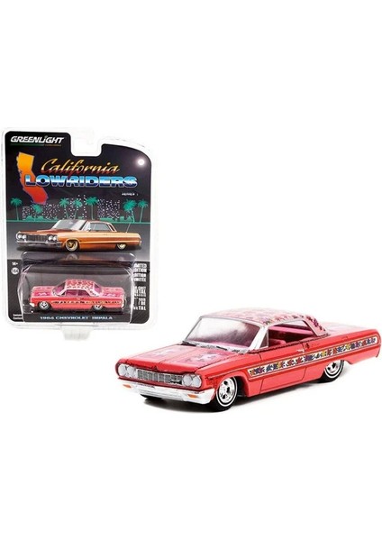 1:64 California Lowriders Series 1 - 1964 Chevrolet Impala Lowrider - Pink With Roses