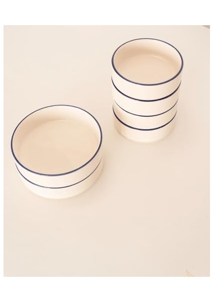 Seramik Hand Made 14 Parça 6 Kişilik Modern Kahvaltı Takımı