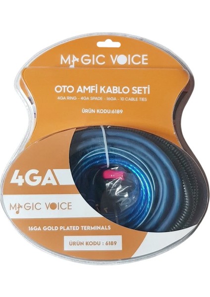 -6189 4ga Oto Amfi - Anfi Kablo Seti 120A Sigorta Dahil