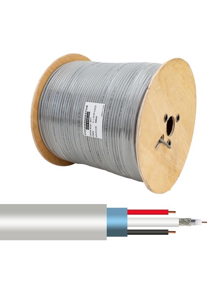 Kamera Kablosu Cctv Cca 2+1 x 0.22 500 Metre