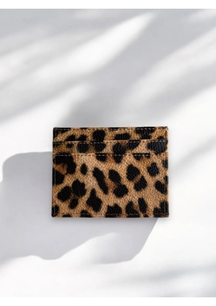 Mini Yumuşak Leopar Model Kartlık Ince Model Deri Kredi Kartılık & Kartvizitlik Kartlık Leoparlı
