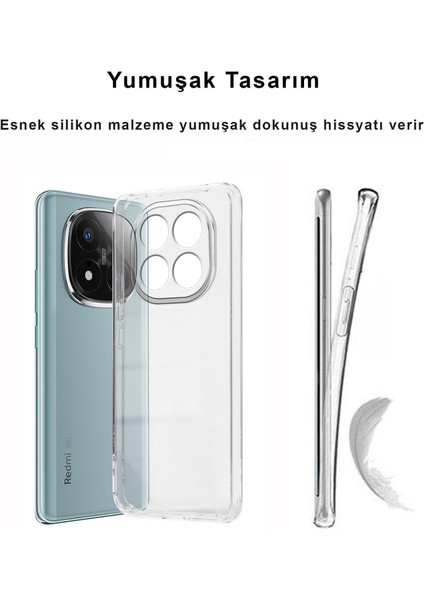 Xiaomi Redmi Note 14 Pro Plus 5g Kılıf Şeffaf Kamera Korumalı Esnek Yumuşak Silikon modelleri