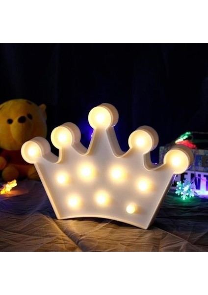 3D Dekoratif Pilli Kraliçe Tacı Model LED Masa ve Gece Lambası