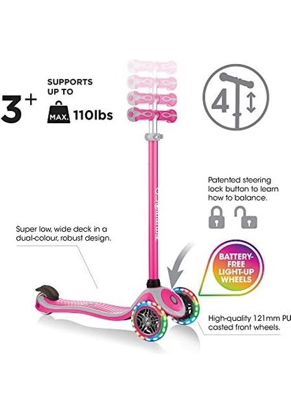Çocuk Plus Işık - Tekerlekler Scooter