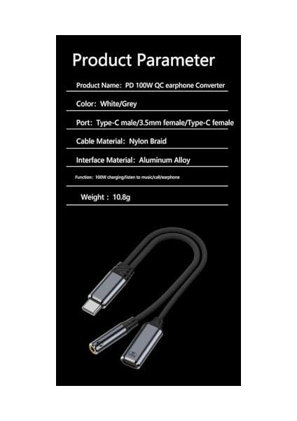 Type C To 2in1 3.5mm & Type-C Çevirici Dönüştürücü Kulaklık ve Hızlı Şarj modelleri