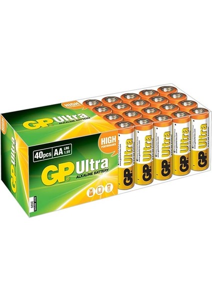 Gp 15AU R6 Ultra Alkalin Aa Kalem Pil (40LI Paket Fiyatı)