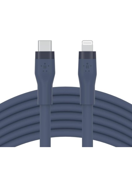 Boostcharge Flex Silikon Usb Tip C - Lightning Kablosu (3m/10ft) Mfi Sertifikalı 20w Hızlı Şarj Pd Güç Dağıtımı - Mavi