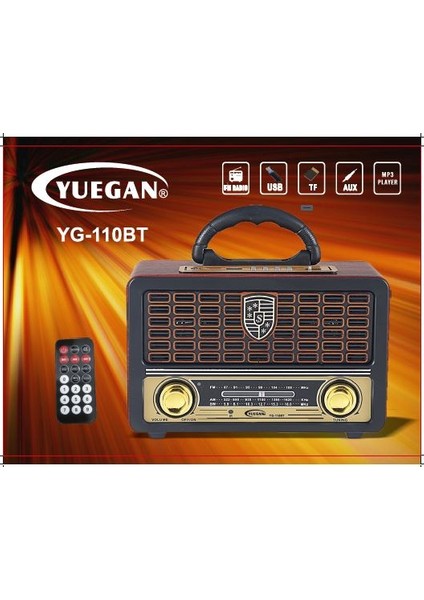 -110BT Usb/sd/fm/bluetooth Destekli Nostaljik Radyo