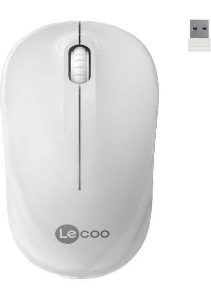 WS206 Kablosuz 1200DPI 3 Tuşlu Sessiz Pc, Mac, Dizüstü Bilgisayar Için, USB Mini Alıcı ile Optik Mouse Beyaz