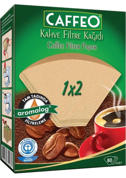 1x2/80 Filtre Kahve Kağıdı, 80 Adet, Siyah