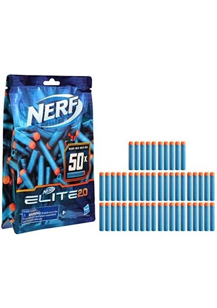 Elite 2.0 50 Dart Yedek Paketi, 50 Resmi Nerf Elite 2.0 Dart Içerir, Tüm Nerf Elite Atıcılarla Uyumludur