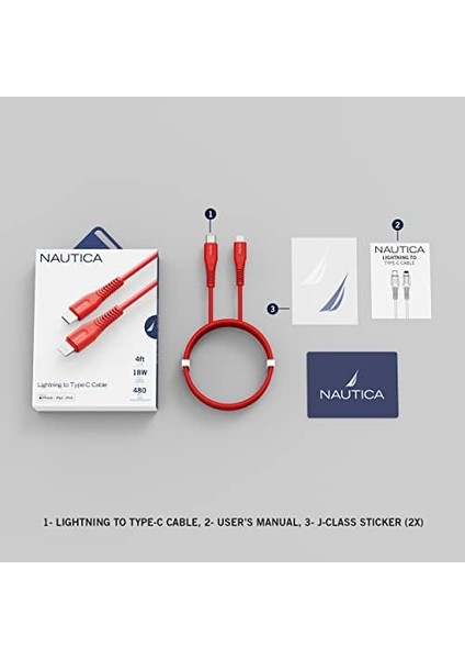 C100 Usb-C To Lightning Pd 18w Hızlı Şarj Ve Data Kablosu 1.2 Metre Kırmızı