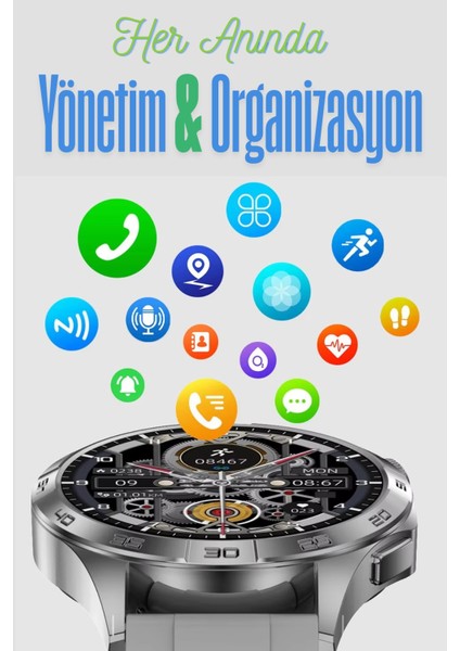Gt4 Watch Yuvarlak Amoled Ekran Yeni Nesil Özelliklere Sahip Akıllı Saat
