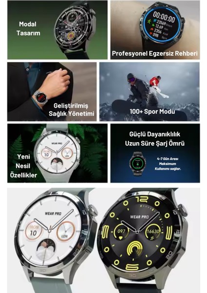 Gt4 Watch Yuvarlak Amoled Ekran Yeni Nesil Özelliklere Sahip Akıllı Saat