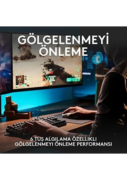 G G413 Se Tkl Kablolu Oyuncu Klavyesi, Dokunsal Mekanik Anahtarlar, Arkadan Aydınlatmalı, Windows, Macos ile Uyumlu, Siyah
