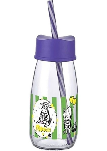 Pipetli Su ve Süt Şişesi Cam 250 ml - Mor