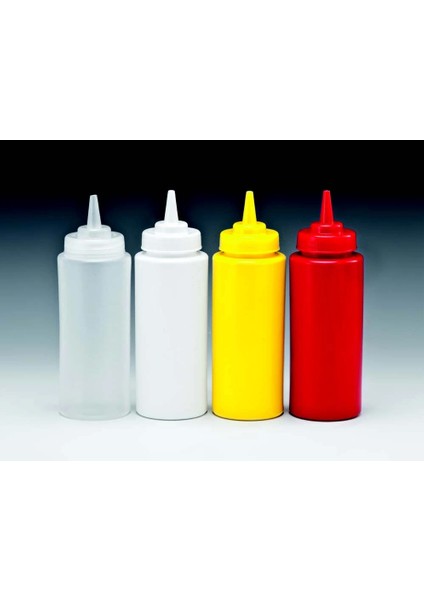 Ketçap Şişesi - 1000ML Dev Boy Kırmızı 3 Adet