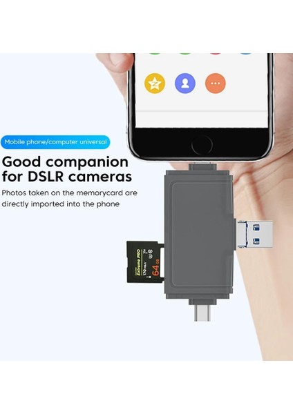 7in1 Micro Usb Type C Apple Iphone 15 14 13 12 11 ProPro Max Uyumlu Multi Kart Okuyucu Otg Sd Tf Usb Dönüştürücü