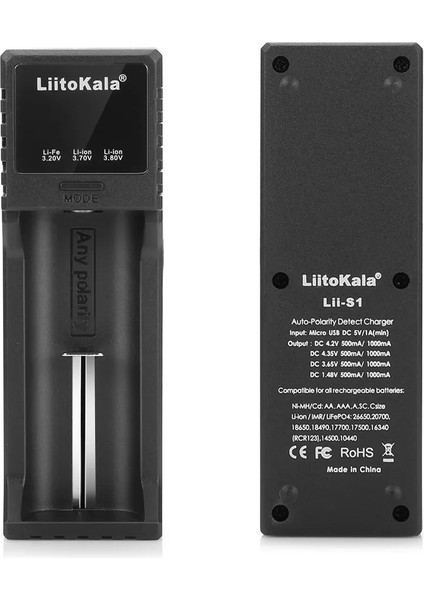 Lıı-S1 Universal AA/AAA/18650/14500/123A Akıllı Tekli Pil Şarj Cihazı Aleti fiyatları