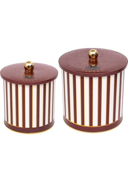 Festival Desenli Metal Saklama Kabı 2'li Set 2.1 Litre 4.1 Litre modelleri