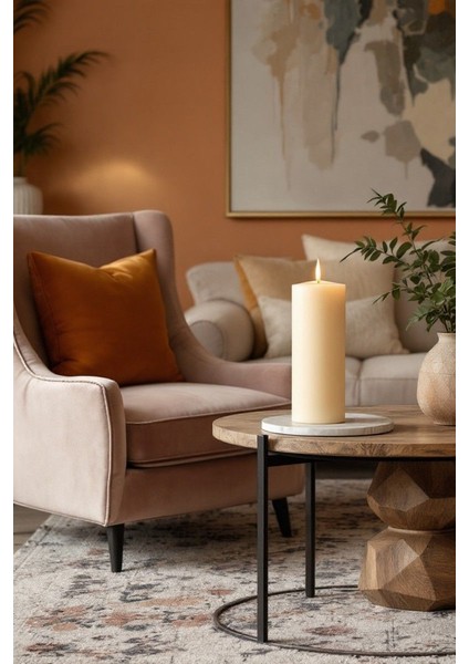 Silindir Mum Kütük Mum Blok Mum Kokulu Mum 10 x 25 cm Kahve Kokulu El Işçiliği Hand Made modelleri