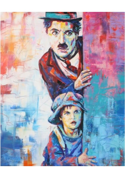 Kanvas Charlie Chaplin Efsanesi Sayılarla Boyama Seti Rulo