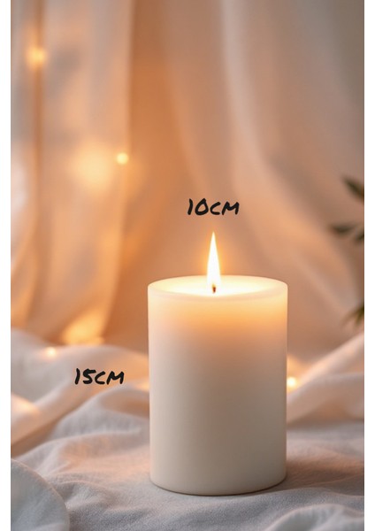 Silindir Mum Kütük Mum Blok Mum Kokulu Mum 10 x 15 cm Sandal Ağacı Kokulu El Işçiliği Hand Made fiyatları