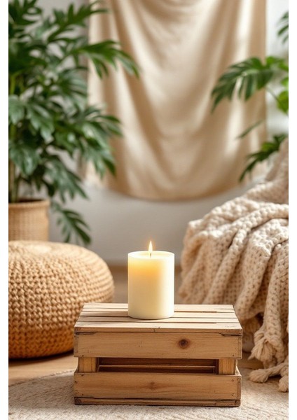 Silindir Mum Kütük Mum Blok Mum Kokulu Mum 10 x 15 cm Sandal Ağacı Kokulu El Işçiliği Hand Made indirimleri