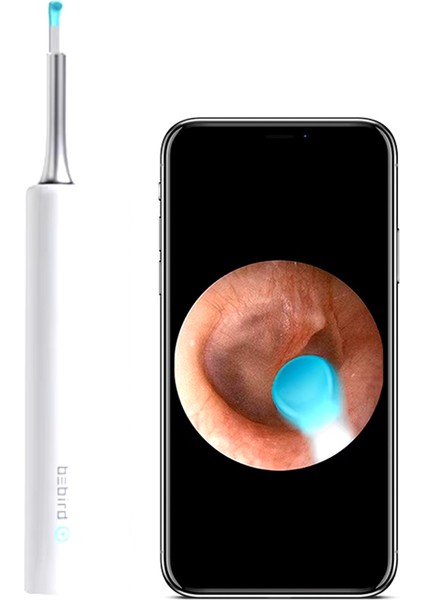 Bebırd T5 5mp Kamera 3.5mm Lens Şarjlı Wıfı Görüntülü Kulak Temizleyici Beyaz