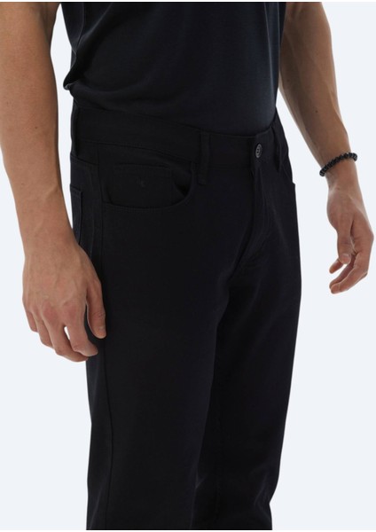 Siyah Düz Dokuma Slim Fit Casual Pamuk Karışımlı Pantolon fırsatları