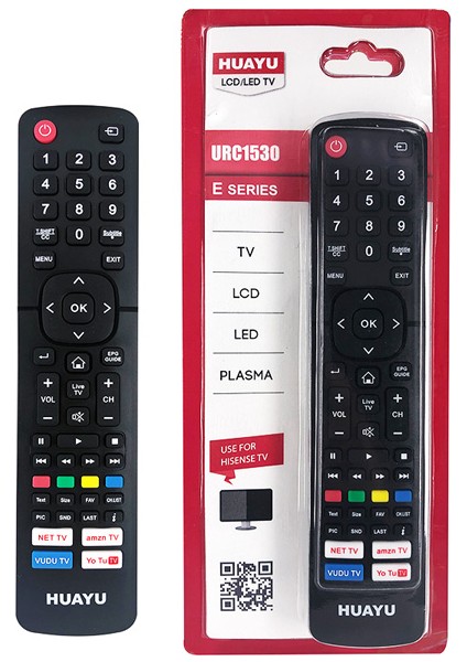 URC1530 Hısense Netflı x -Youtube-Amazon Tuşlu Lcd-Led Tv Unıversal Kumanda Ambalajlı