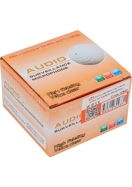 Kamera Mikrofonu Dome Tip (9V-12VDC**5M2-150M2)