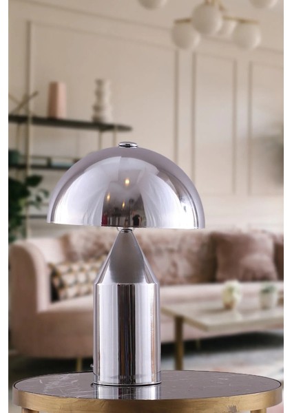 Elite Lighing Krom Renk Mantar Masa Lambası