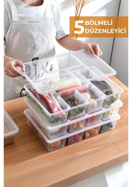 5 Bölmeli Buzdolabı Düzenleyici, Difriz Organizeri, Derin Dondurucu Düzenleyici fiyatları