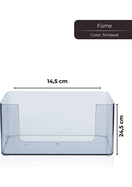 Kat Kat Şeffaf Organizer Plastik Düzenleyici, 24,5 x 14,5 cm Füme fırsatları