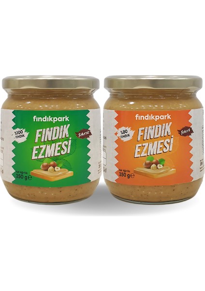 Fındıkpark Günlük Şekerli ve Şekersiz Fındık Ezmesi - 2li Paket - 700 Gram