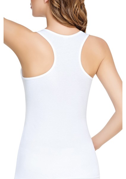 3'lü Kadın Elastan Pamuk Sporcu Beyaz Atlet 145 fiyatları