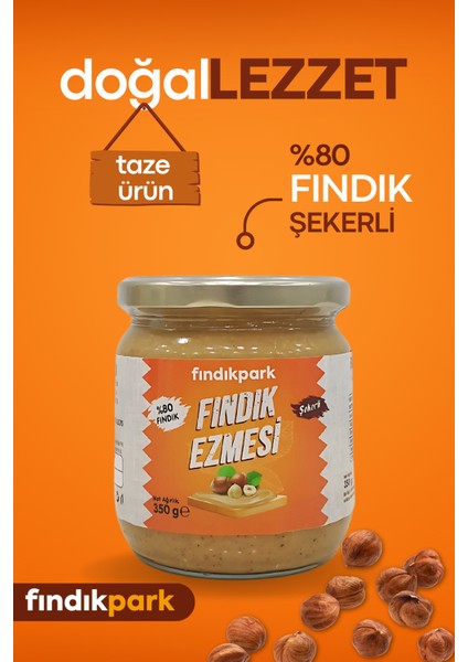 Fındıkpark Taze Fındık Ezmesi %80 Fındık 2li Paket - 700 Gr.