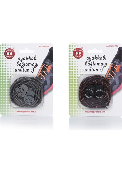 Yuvarlak Akıllı Ayakkabı Bağcık 2'Li Set
