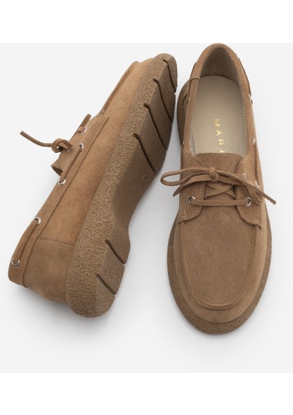 Kadın Deri Bağlamalı Loafer Günlük Ayakkabı Enita