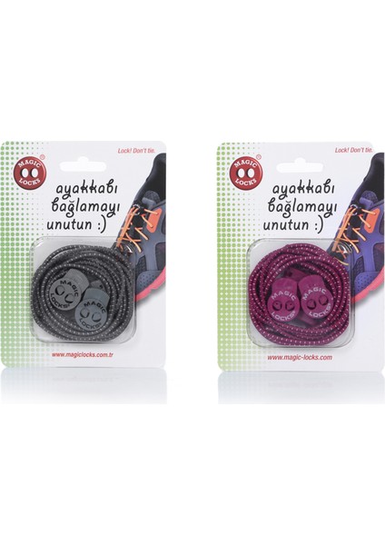 Yuvarlak Akıllı Ayakkabı Bağcık 2'Li Set