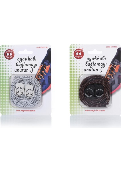 Yuvarlak Akıllı Ayakkabı Bağcık 2'li Set