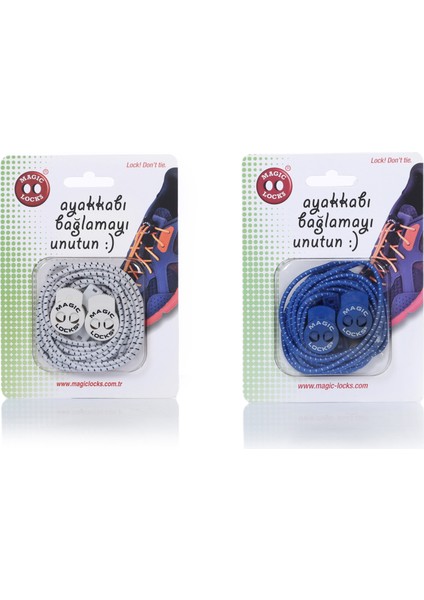 Yuvarlak Akıllı Ayakkabı Bağcık 2'li Set