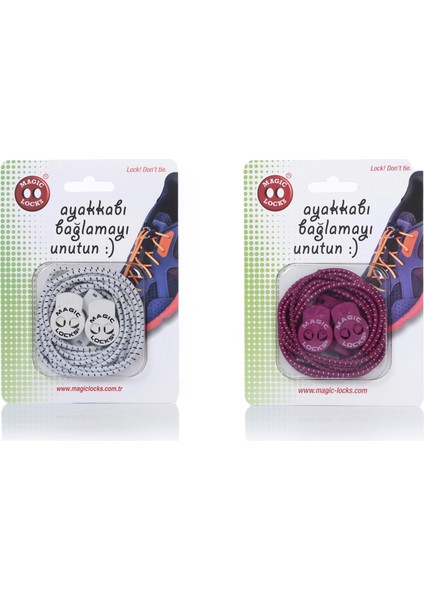 Yuvarlak Akıllı Ayakkabı Bağcık 2'li Set