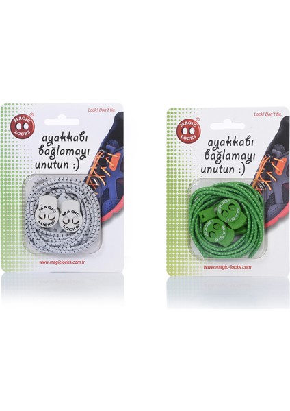 Yuvarlak Akıllı Ayakkabı Bağcık 2'li Set